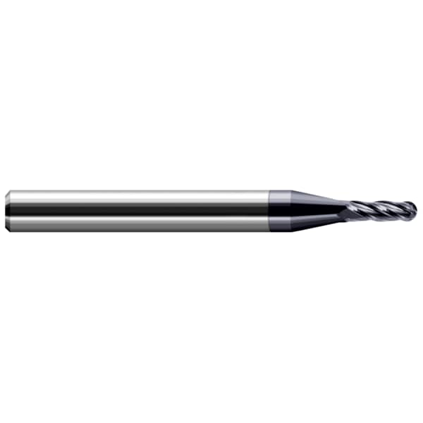 Miniature End Mill - Ball - Stub & Standard, 0.2031" (13/64), Finish - Machining: AlTiN
